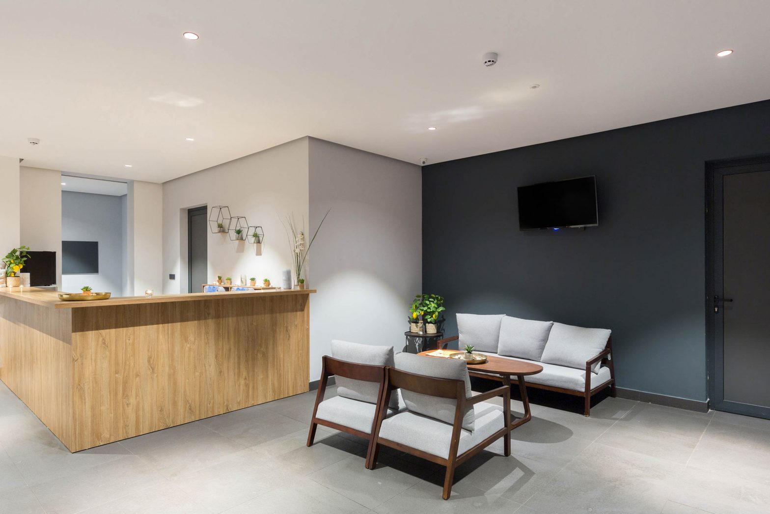 Interior of a waiting room lobby area